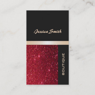 Carte De Visite Élégant chic luxe contemporain gloire rouge