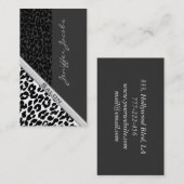 Carte De Visite Élégant chic luxe contemporain léopard glam (Devant / Derrière)