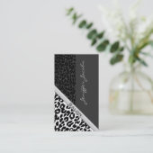 Carte De Visite Élégant chic luxe contemporain léopard glam (Debout devant)