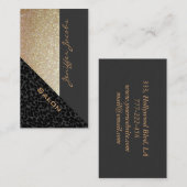 Carte De Visite Élégant chic luxe contemporain léopard glittery (Devant / Derrière)