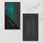 Carte De Visite Élégant chic luxe contemporain léopard glittery (Devant / Derrière)