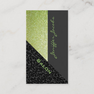 Carte De Visite Élégant chic luxe contemporain léopard glittery
