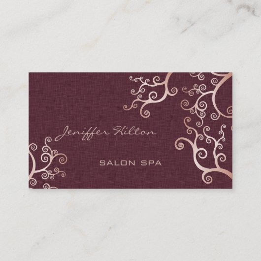 Carte De Visite Élégant chic luxe contemporain lin abstrait (Devant)