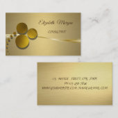 Carte De Visite Élégant Chic Luxe Faux Gold (Devant / Derrière)