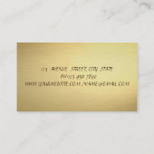 Carte De Visite Élégant Chic Luxe Faux Or (Dos)