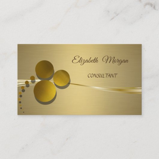 Carte De Visite Élégant Chic Luxe Faux Or (Devant)