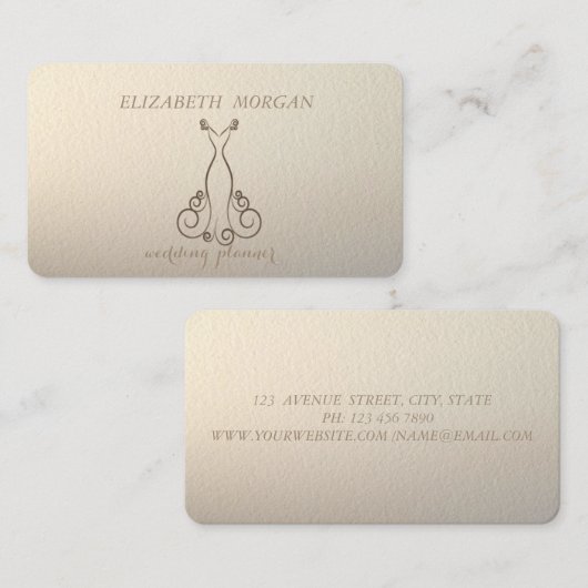Carte De Visite Élégant Chic Luxe, Robe (Devant / Derrière)