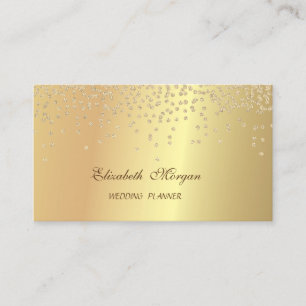 Carte De Visite Élégant Chic Luxueux Faux Or - Diamants Brillants