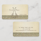 Carte De Visite Élégant Chic Luxueux Professionnel, Pailleté, Robe (Devant / Derrière)