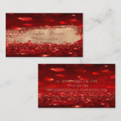 Carte De Visite Élégant Chic Modern Bokeh, Faux Gold Brush Stroke (Devant / Derrière)