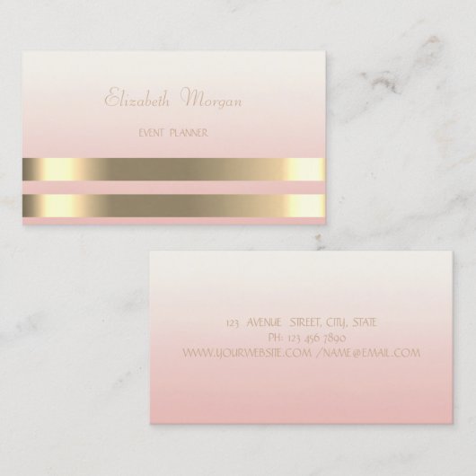 Carte De Visite Élégant Chic Moderne (Devant / Derrière)