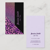 Carte De Visite Élégant chic, moderne et moderne, léopard glittery (Devant / Derrière)