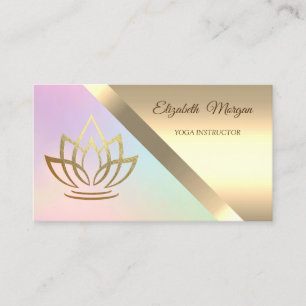 Carte De Visite Élégant Chic Moderne Professeur de Yoga Lotus en O