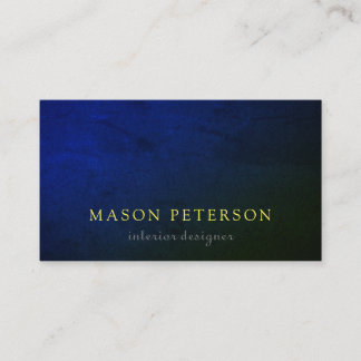 Carte De Visite Elégant Chic Navy Blue Texture Professional|Jaune