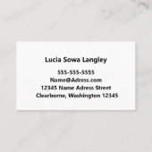 Carte De Visite Elégant chic noir et or (Dos)