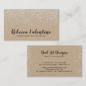Carte De Visite Élégant chic parties scintillant en argent confett (Devant / Derrière)