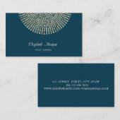 Carte De Visite Élégant Chic Professionnel, Bleu Marine, Points Do (Devant / Derrière)
