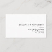 Carte De Visite Élégant Chic Professionnel des Affaires Noir (Dos)