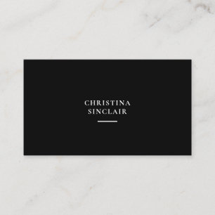 Carte De Visite Élégant Chic Professionnel des Affaires Noir