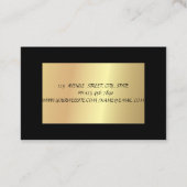 Carte De Visite Élégant Chic Professionnel, Lotus Or, Noir (Dos)