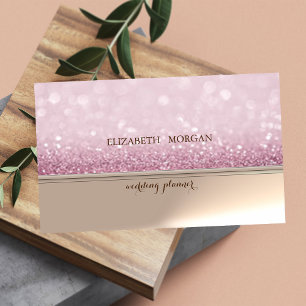 Carte De Visite Élégant Chic Professionnel Paillettes Bokeh