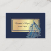 Carte De Visite Élégant Chic Professionnel, Robe Bleue (Devant)