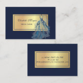 Carte De Visite Élégant Chic Professionnel, Robe Bleue (Devant / Derrière)
