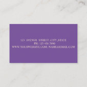 Carte De Visite Élégant Chic Professionnel, Violet, Points Dorés (Dos)