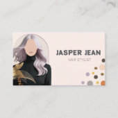 Carte De Visite Élégant Chic Purple Long Coiffeuse coiffeuse (Devant)