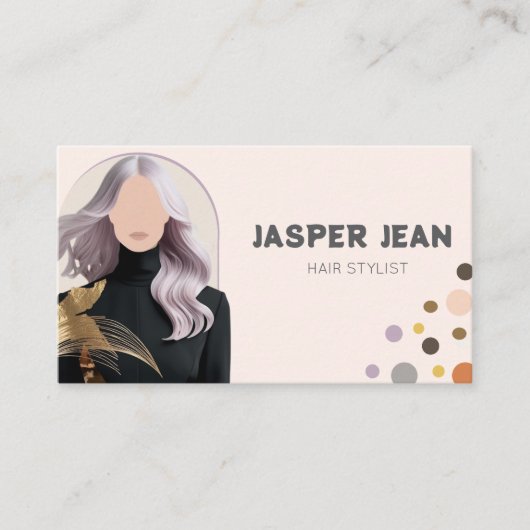 Carte De Visite Élégant Chic Purple Long Coiffeuse coiffeuse (Devant)