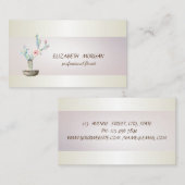 Carte De Visite Élégant Chic Rayure Aquarelle Cactus Succulent (Devant / Derrière)