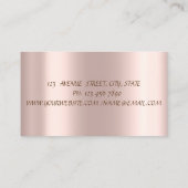 Carte De Visite Élégant, Chic, Rayure Simple Lotus Blanc (Dos)