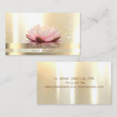 Carte De Visite Élégant, Chic, Rayures, Lotus Lumineux (Devant / Derrière)