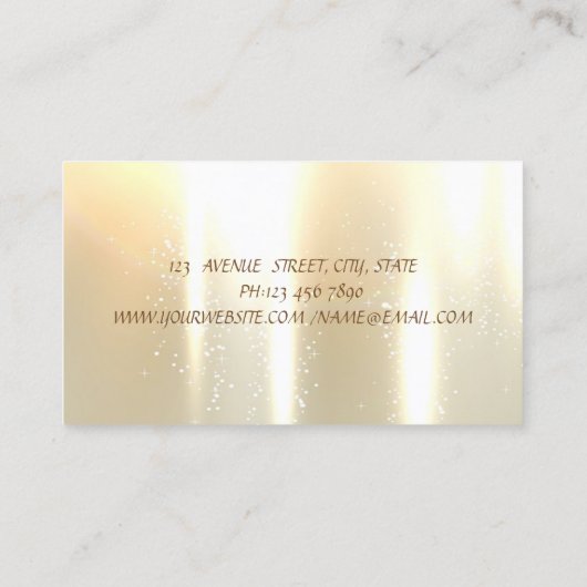 Carte De Visite Élégant, Chic, Rayures, Parties scintillant Lumine (Dos)