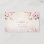 Carte De Visite Élégant Chic Rose Fleurs Floral (Dos)