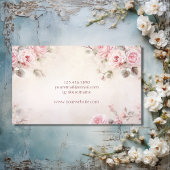 Carte De Visite Élégant Chic Rose Fleurs Floral