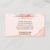 Carte De Visite Élégant chic rose or Parties scintillant marbre Ag (Dos)