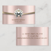 Carte De Visite Élégant, Chic, Simple Bande Blanche Lotus (Devant / Derrière)