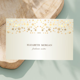 Carte De Visite Élégant Chic Sophistiqué, Confetti Or