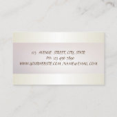 Carte De Visite Elegant Chic Stripe, Floral (Dos)