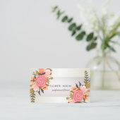 Carte De Visite Elegant Chic Stripe, Floral (Debout devant)