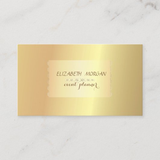 Carte De Visite Élégant Chic, Stylé, Professionnel Or (Devant)