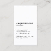 Carte De Visite Elégant Chic Texture Grey Faux Gold Consultant (Dos)