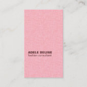 Carte De Visite Élégant Chic Texture rose de mode Consultant (Devant)