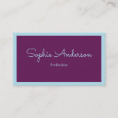 Carte De Visite Élégant Chic Violet et Bleu Turquoise avec Code QR (Devant)