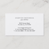 Carte De Visite Elégant chien à huile d'or (Dos)