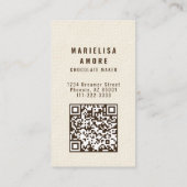 Carte De Visite Elegant Chocolate Embossed Texture Look QR Code (Dos)
