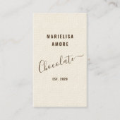 Carte De Visite Elegant Chocolate Embossed Texture Look QR Code (Devant)