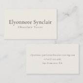 Carte De Visite Elegant Chocolate Tasting Minimal (Devant / Derrière)