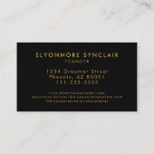 Carte De Visite Élégant Chocolatier Script Or Marque Noir (Dos)
